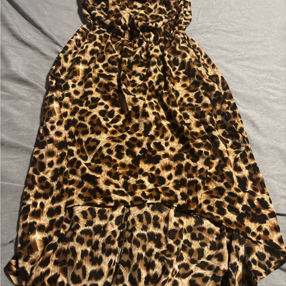 Ambiance Strapless Leopard Print Dress